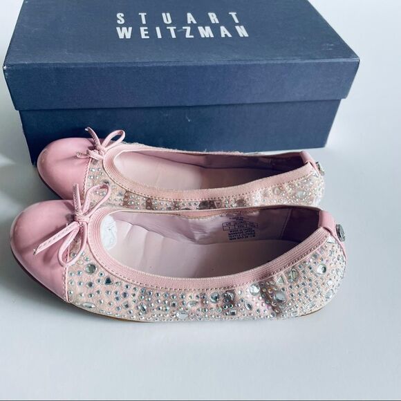 Stuart Weitzman Fiona Kelly Beaded Ballet Slip Fla